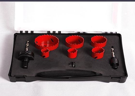 9PC HSS のバイメタルの穴はプラスチック ケース、穴のカッターの穴あけ工具が付いている目立て器を