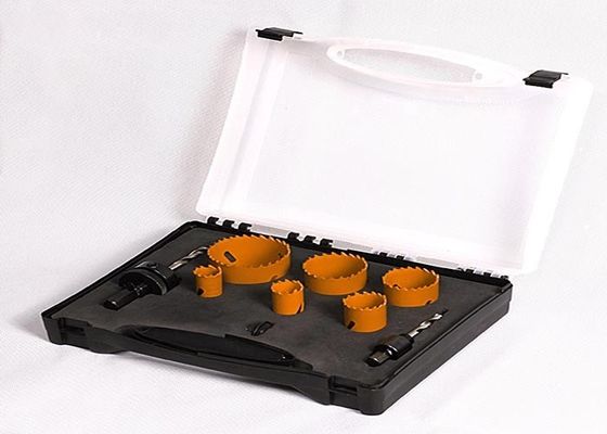 9PC HSS のバイメタルの穴はプラスチック ケース、穴のカッターの穴あけ工具が付いている目立て器を