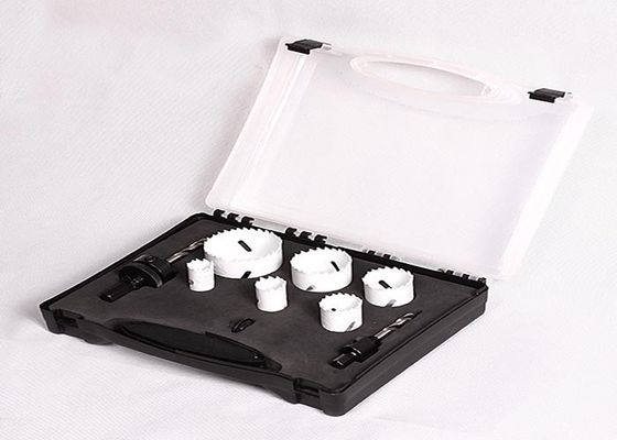 9PC HSS のバイメタルの穴はプラスチック ケース、穴のカッターの穴あけ工具が付いている目立て器を
