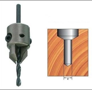 ヒンジ/TCT ドリル、ブラッド ポイントまたは V ポイント countersink